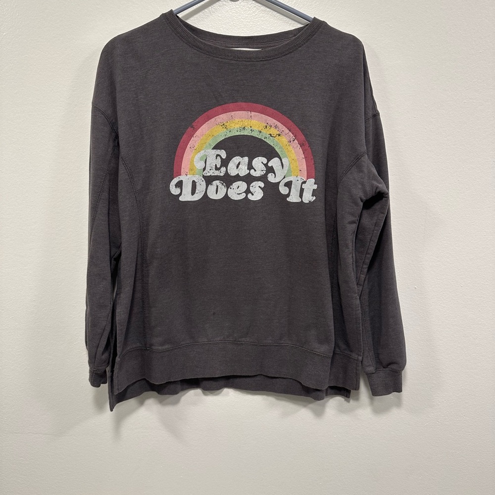 Wildfox sweatshirt! Gray “easy does it” crewneck sweatshirt women’s size small - Picture 2 of 5